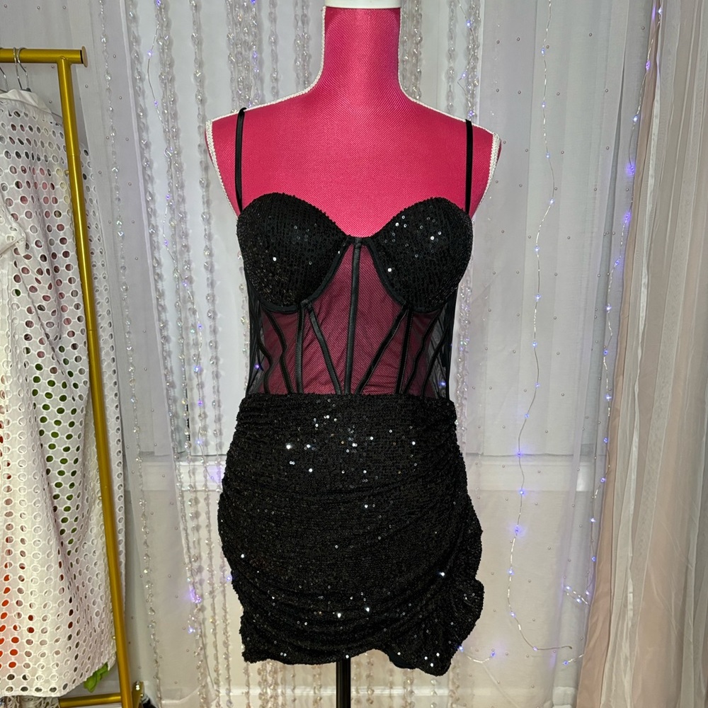 Black Sequins Dress